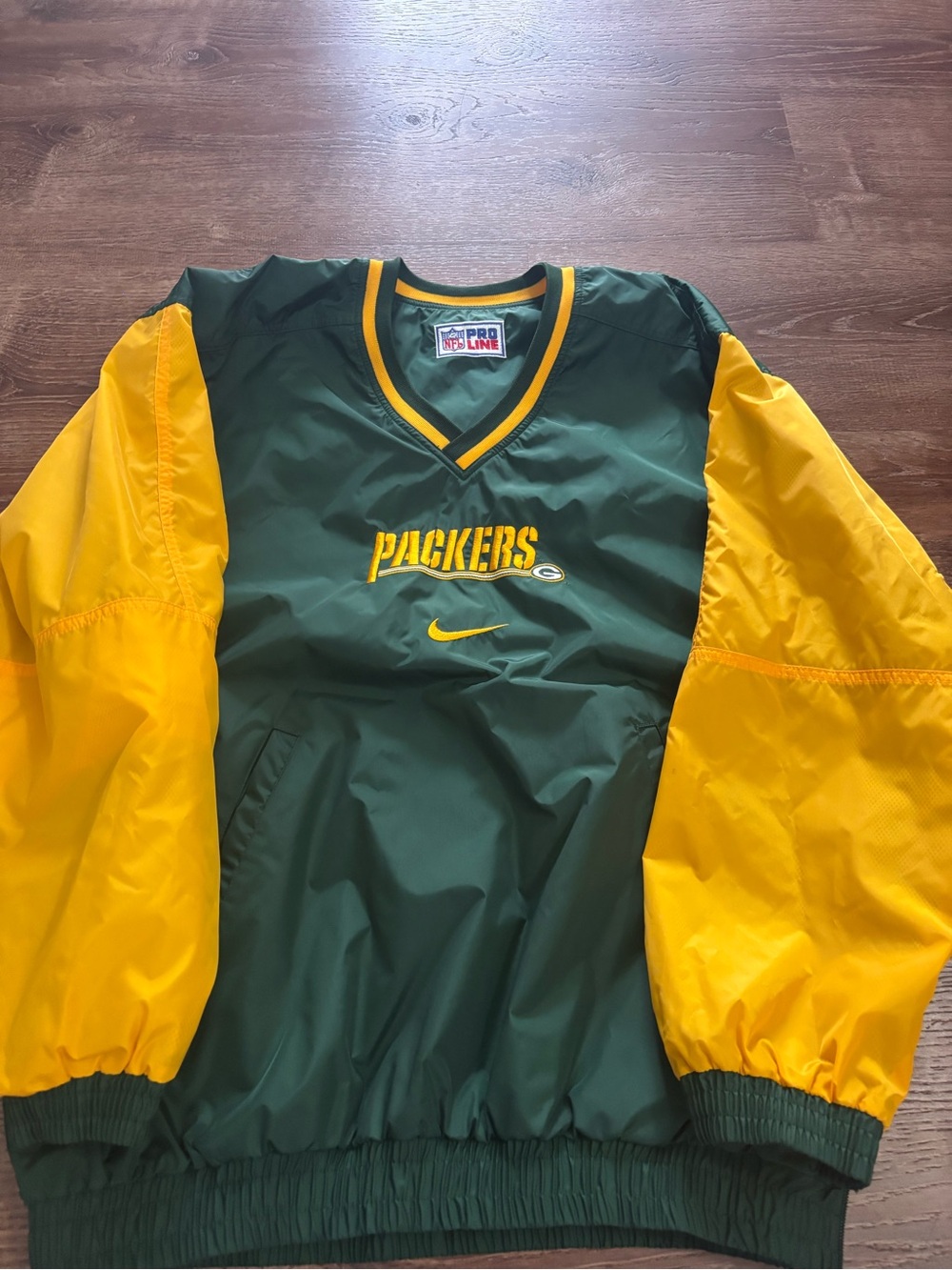 Vintage Nike Green Bay Packers Reversible Windbreaker Jacket Pullover V-Neck XL